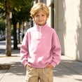 thumbnail image 5 of Kids Half Zip Sweatshirt Trendy Mock Neck Long Sleeve Pullover Tops Loose Fit Casual Sweatshirt for Boys and Girls Sizes 3-14Y, 5 of 10