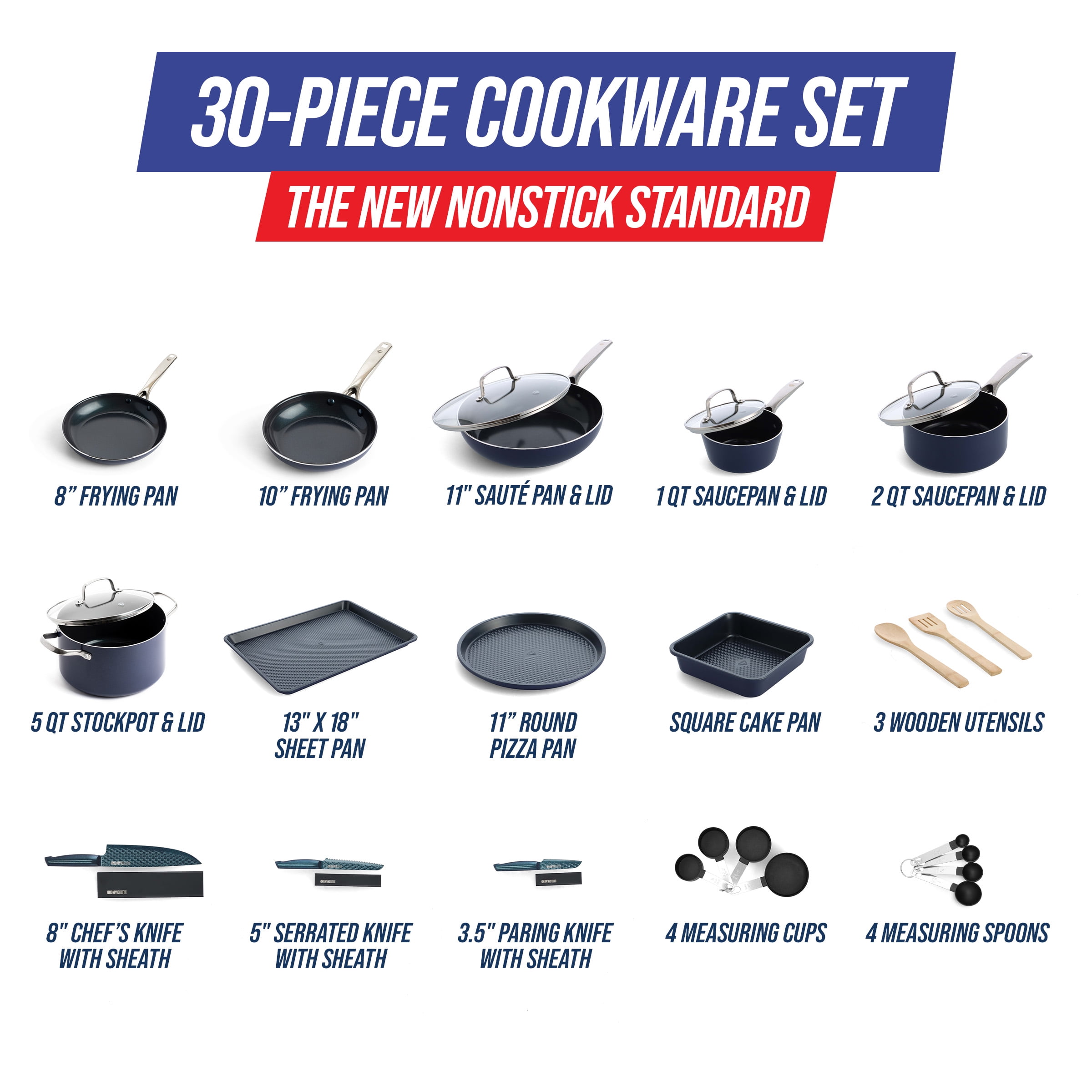 Cooks 30-pc Aluminum Non-Stick Cookware Set