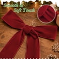 thumbnail image 2 of Yexmas 12pcs Burgundy Velvet Christmas Bows, Ribbon Bows Xmas Ornaments for Christmas Tree Home Party Staircase Door Wreath Garland Holiday Decor, 2 of 7
