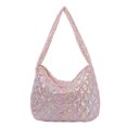thumbnail image 1 of Bolsos Mano para Mujer Otoño Invierno Bolsos Hombro Acolchados Algodón Con Láser (rosa), 1 of 9