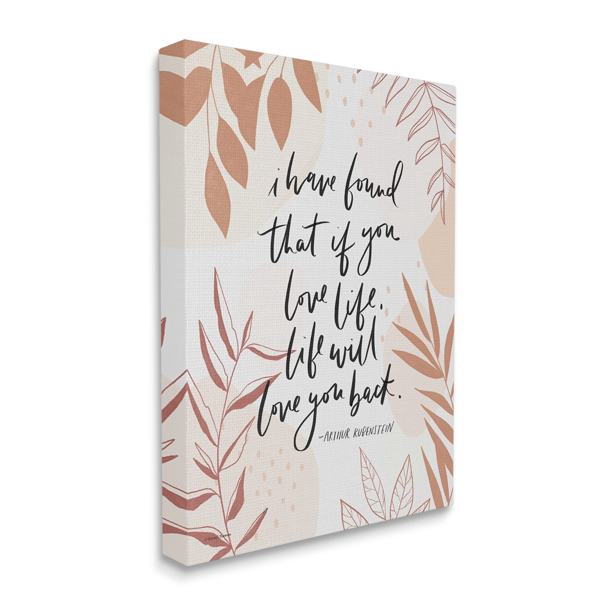 Stupell Industries Meaningful Love Life Calligraphy Botanical Patterned Border Canvas Wall Art, 24 x 30, Design by Rachel Nieman