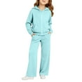 thumbnail image 2 of YunPes Girls Zip Up Sweatshirt Pants Set 2-Piece Long Sleeve Hoodie Track Pants Outfits Winter Casual Trendy&nbsp;Athletic Sweatsuit, 2 of 6