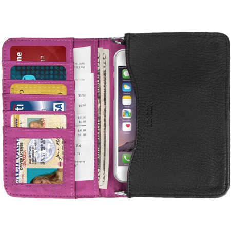 LENCCA Kyma Women's Universal Smartphone Wallet Case with Attachable Shoulder Strap fits Phones up to 6"