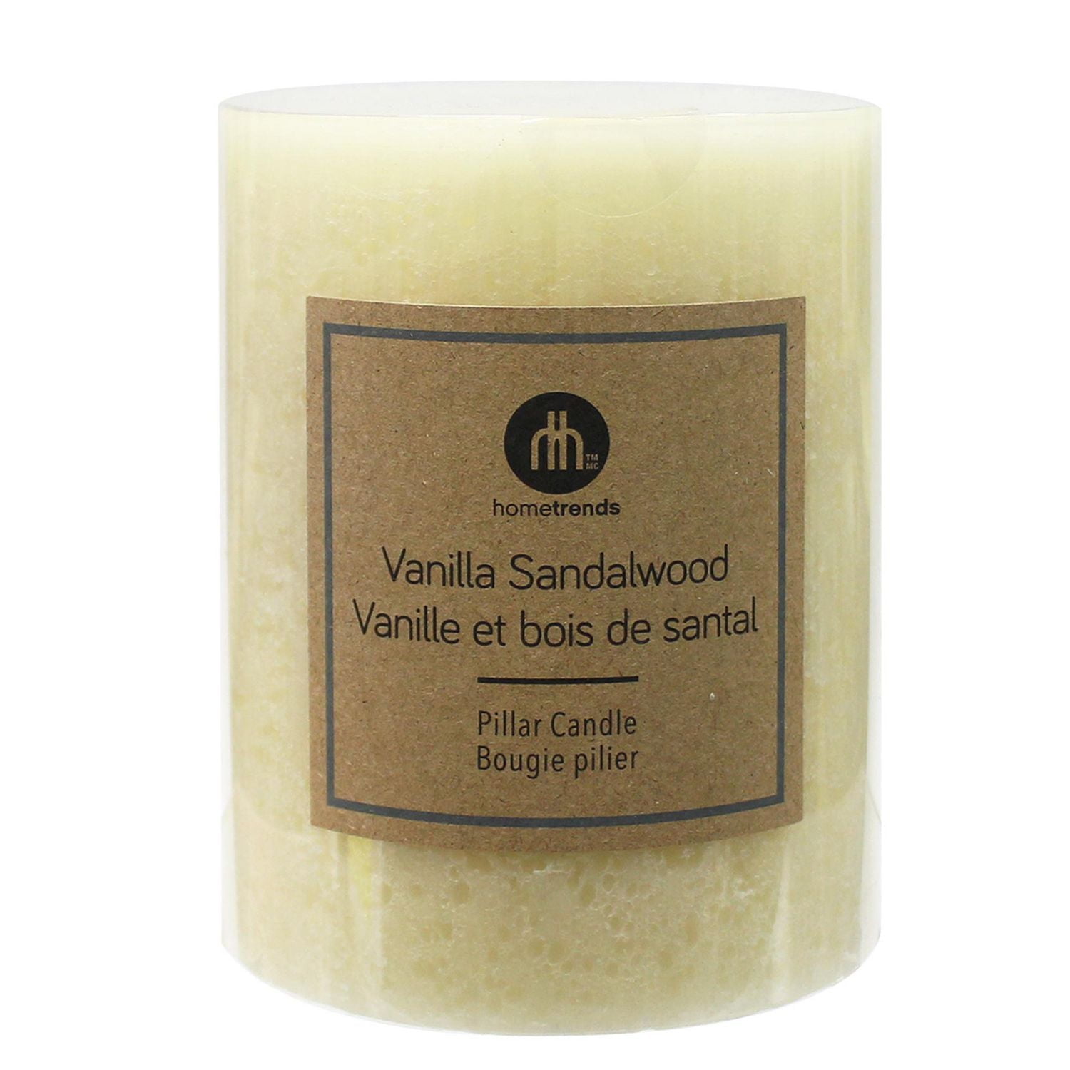Hometrends 5" Vanilla Sandalwood Scented Pillar Candle