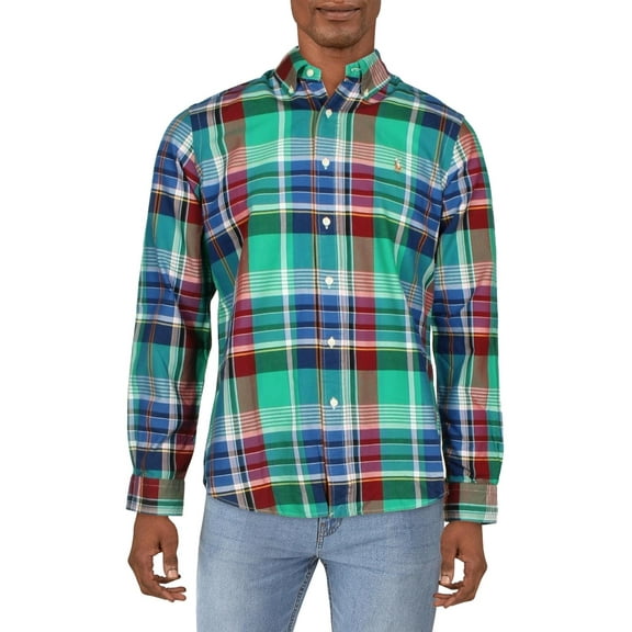 Polo Ralph Lauren Mens Oxford Plaid Classic Fit Button-Down Shirt