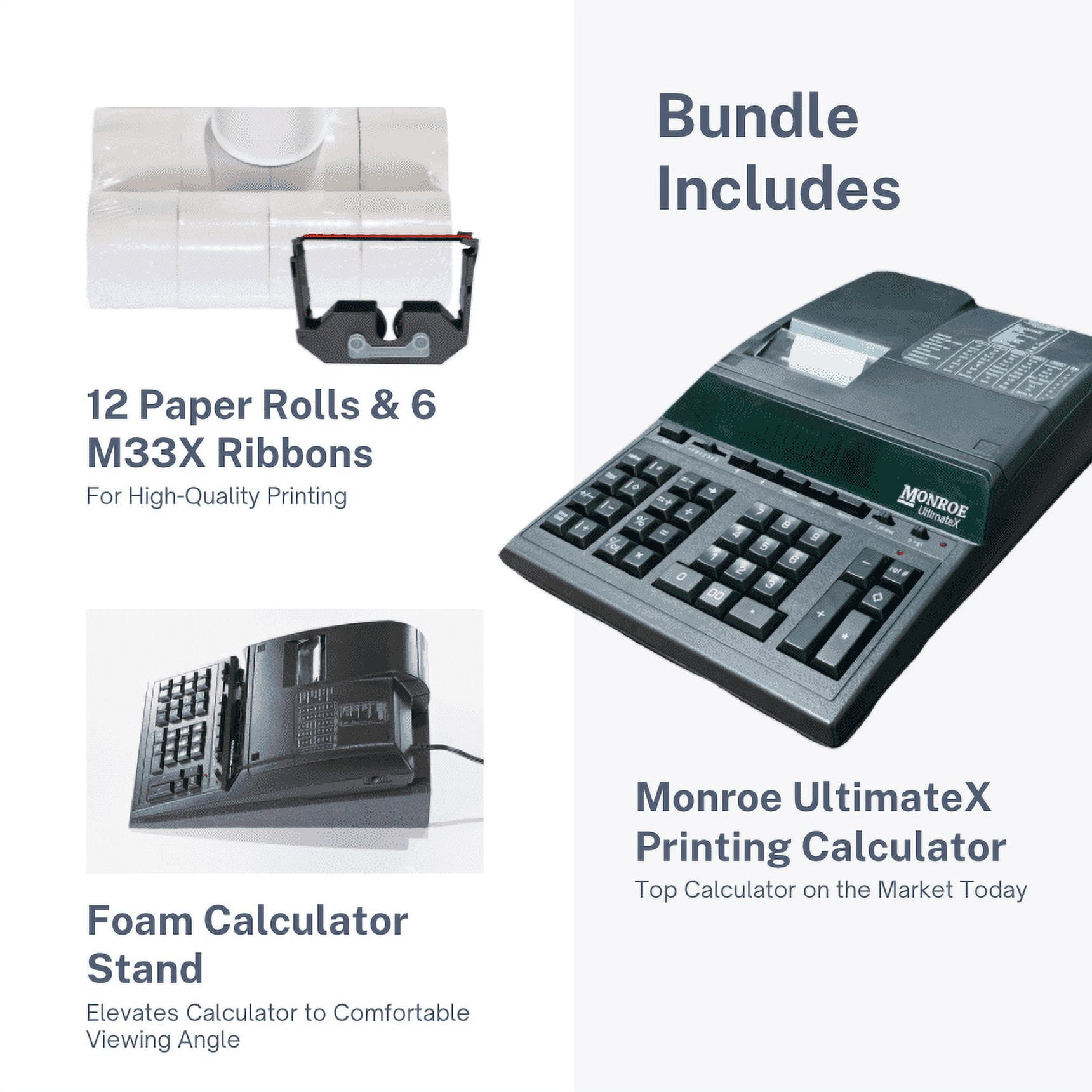 MONROE SYSTEMS FOR BUSINESS Printing Calculator, Model MNEULTIMATEXB, Black