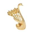 thumbnail image 4 of Portable Decorative Swan Base Holder with 6Pcs Spoons Cream Coffee Golden, 4 of 8