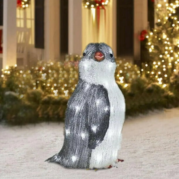 Penguin Christmas Decoration Light Goose Christmas Decoration Garden Ornament Penguin Acrylic 50 LED Lamp Stake Xmas Decor