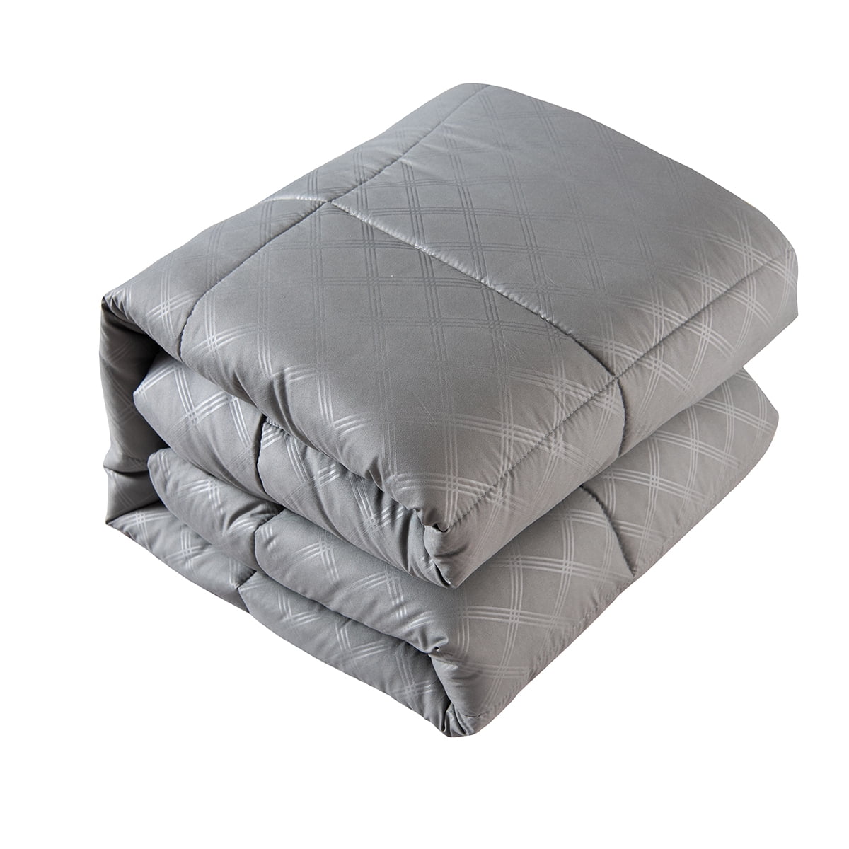 NC 10 Piece Bed in a Bag Queen Size Comforter Set Bedding Set, Plaid Pattern, Grey