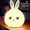 thumbnail image 4 of Silicone LED Night Light, Rechargeable Portable Touch Bunny Lamp, USB Powered Soft Glow Nightlight, 4 of 5