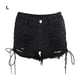 thumbnail image 5 of Minnieouse Negro Pantalones cortos de mezclilla desgastados rasgados negros Pantalones cortos de mezclilla góticos rosados de moda y Prendas para la parte inferior del cuerpo l, 5 of 6