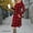 Red, variant on Kilaqueen Empire Waist Fall Dresses for Women Classic Plaid Long Sleeve Long Dresses with Pockets Crew Neck Loose Knee Length Vocation Outfits