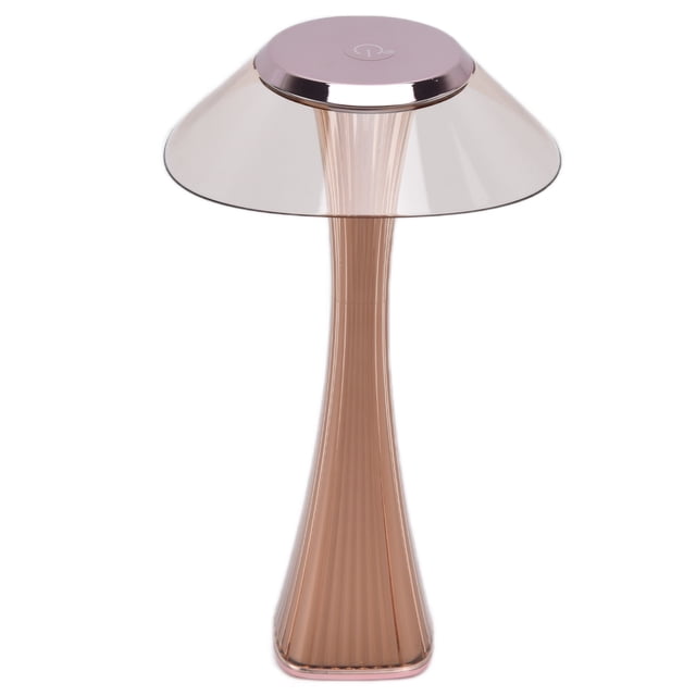 Small Waist Touch Table Lamp, High Capacity Small Waist LED Bedside Lamp USB Charging 1200mAh For Bedrooms For Bedsides For Study Rooms For Reading Lamp Rose Gold 2784384