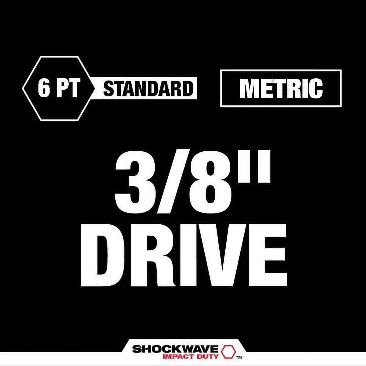 Milwaukee 49-66-7007 14-Piece SHOCKWAVE 6 Point Standard Metric 3/8 in. Drive Impact Socket Set