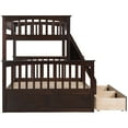 thumbnail image 6 of Euroco Wood Twin over Full Bunk Bed with Drawers, Convertible Two Beds in One, Espresso, 6 of 14