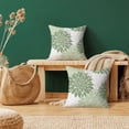thumbnail image 2 of Sage Green White Pillow Covers 18x18 Inch Set of 2 Dahlia Floral Decor Throw Pillows Summer Modern Geometry Flower Outdoor Decorative Cushion Cases for Sofa Couch Bed Decorations, 2 of 6