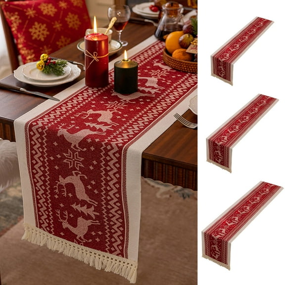 Xuniizn Christmas Tablecloth Wrinkled Cheesecloth Christmas Tablecloths - Bohemian Christmas Table Cloth Rectangular Table Cover for Holiday, Wedding Party Christmas Decorations for Home