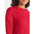 thumbnail image 4 of Time and Tru Women’s and Women’s Plus Mixed Stitch Sweater, Midweight, Sizes XS-4X, 4 of 5