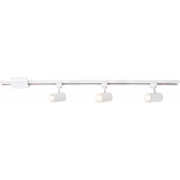 4 Ft. White Integrated LED Linear Track Lighting Kit with Mini-Cylinder Step Heads 3-Light