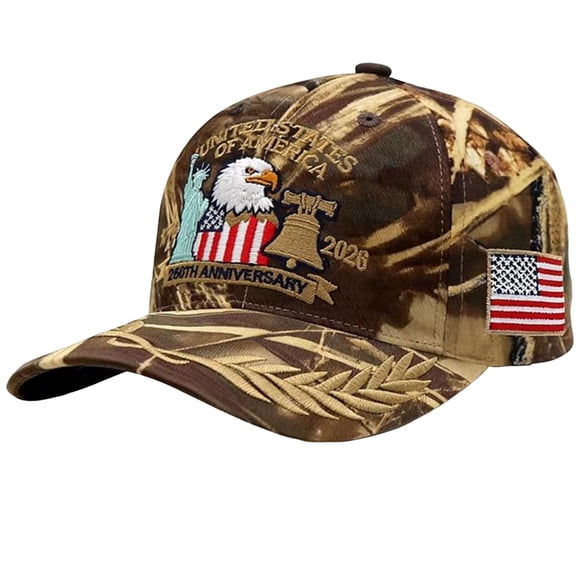 USA 250th Anniversary Hat 1776–2026 Patriotic Eagle Embroidered Baseball Cap Unisex