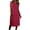 Hot Pink, variant on Dresses for Women Short Sleeve Midi A-Line Dress Casual Solid Color Loose Linen Round Neck Shirt Dress