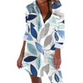 thumbnail image 1 of Cathalem Col Rond Manches Longues Mode Décontractée Hauts Décontractés Manches Évêque Blouse Col Bateau T-Shirts Tunique Hauts, Bleu Foncé m, 1 of 5