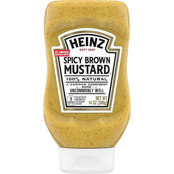Heinz Spicy Brown Mustard, 14 oz Bottle