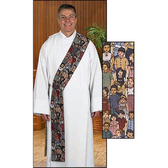 RJ Toomey NS663 Children Of The World Tapestry Stole - Deacon Style
