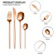 thumbnail image 3 of Juego de cubiertos dorados de 24 piezas, para 6 personas, de acero inoxidable, incluye cucharas, tenedores y cuchillos, ideal para cocina, hogar, oficina, restaurante, hotel., 3 of 5