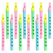 PAMINGONO 12Pcs Plastic Recorder Music Flute Assorted Colors