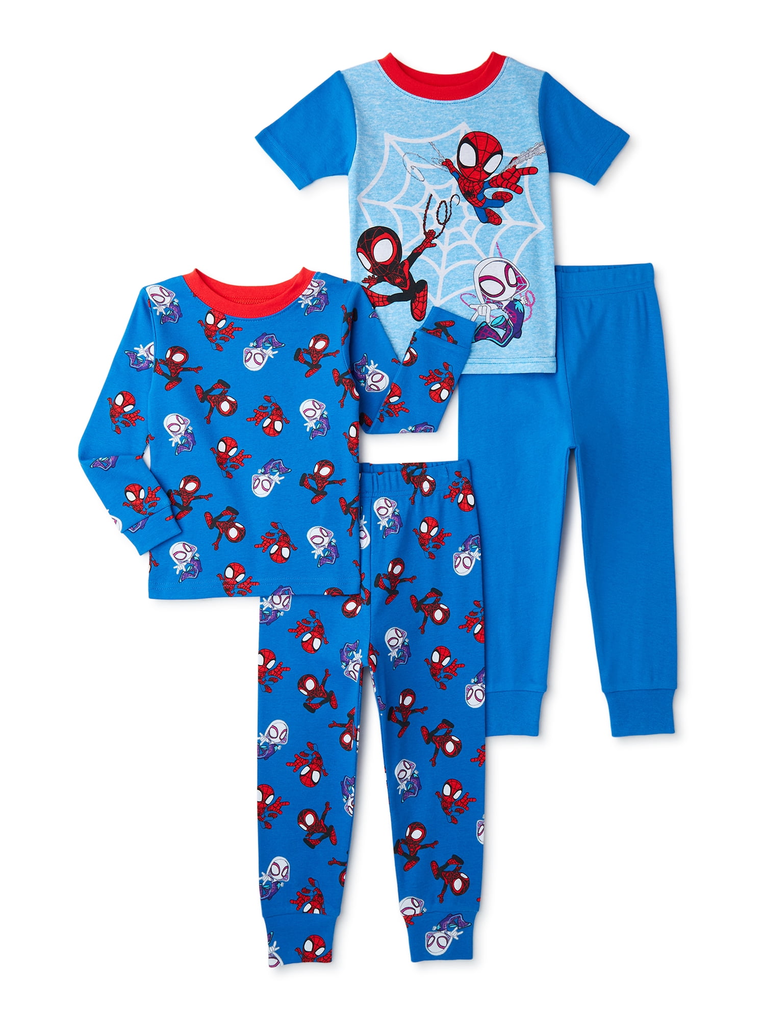 Marvel Spiderman Pyjamas Boys Kids Blue Short Cotton Pjs Nightwear 