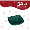 thumbnail image 6 of PLASTICPRO 32 Oz Disposable Serving Bowls Green Plastic Square Snack Bowls, 4-Pack, 6 of 7