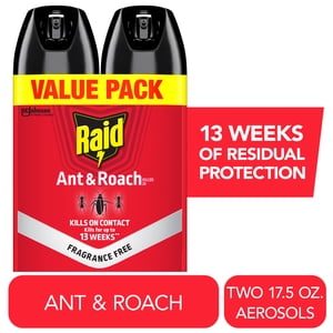 Raid Ant & Roach Killer, Fragrance Free, 2 Count