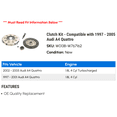 thumbnail image 2 of Clutch Kit - Compatible with 1997 - 2005 Audi A4 Quattro 1998 1999 2000 2001 2002 2003 2004, 2 of 2