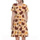 thumbnail image 1 of Balery Thanksgiving Turkey and Pumpkin Vestidos sueltos de manga corta para mujer, vestidos de verano 2025, vestidos casuales de corte A con vuelo., 1 of 6