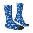 thumbnail image 2 of Goofa Airplanes in the Sky Printed Men's Crew Socks, Soft Durable Breathable Moisture-Wicking with Odor Control Cotton socks, 2 of 9