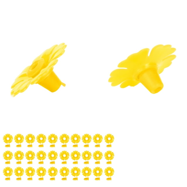 Remplacement du Port d'Alimentation, Alimentateur de Colibris en Plastique Compatible 30 Set pour Jardin Rouge, Blanc, Jaune