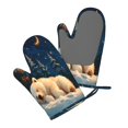thumbnail image 5 of Junzan Starry Sky Sleep White Bear for Oven Mitts 2 Piece Set,BBQ Gloves Grilling Gloves Heat Resistant Oven Gloves Kitchen Silicone Oven Mitts for Barbecue/Cooking/Baking, 5 of 6