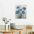 thumbnail image 2 of Nawypu Abstract Floral Canvas Wall Art: Blossom Blue Lotus Flower Artwork Painting Print for Bathroom, 2 of 4