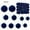 XXNew--Dark Blue, variant on 100Fens Velvet Christmas Ball Ornaments 46pcs Flocked Christmas Tree Decorations Set Assorted Shatterproof Hanging Ornaments with Loop for Xmas Holiday Home Decor