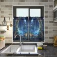 thumbnail image 4 of Yayeee Kitchen Curtains Tier Pair Light Filtering 27"x24" Rod Pocket Short Cafe Window Panel, Floral Occean, 4 of 7