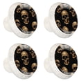 thumbnail image 2 of 4 Pcs Round White Knobs for Kitchen Cabinet Cupboard Dresser Bookcase Skull Drawer Pulls Handles Home Decor, 2 of 8