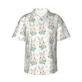 thumbnail image 2 of Picia Rabbit And Flower Gentle Cotton Regular Fit Short Sleeve Casual Hawaiian Shirt for Men-Large, 2 of 9