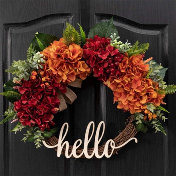 CY5O5ee Fall Wreath Hydrangea Wreath for Front Door Decor, Welcome Sign Floral Wreath, Fall Decoration for Home Porch Wall Decor, Thanksgiving Wreath Decor