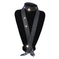 thumbnail image 2 of Eosunjian Men Rhinestone Tie Long Adjustable Hollow Out Exquisite Lightweight Dance Stage Show Performance Party Prom Men Necktie Black, 2 of 13