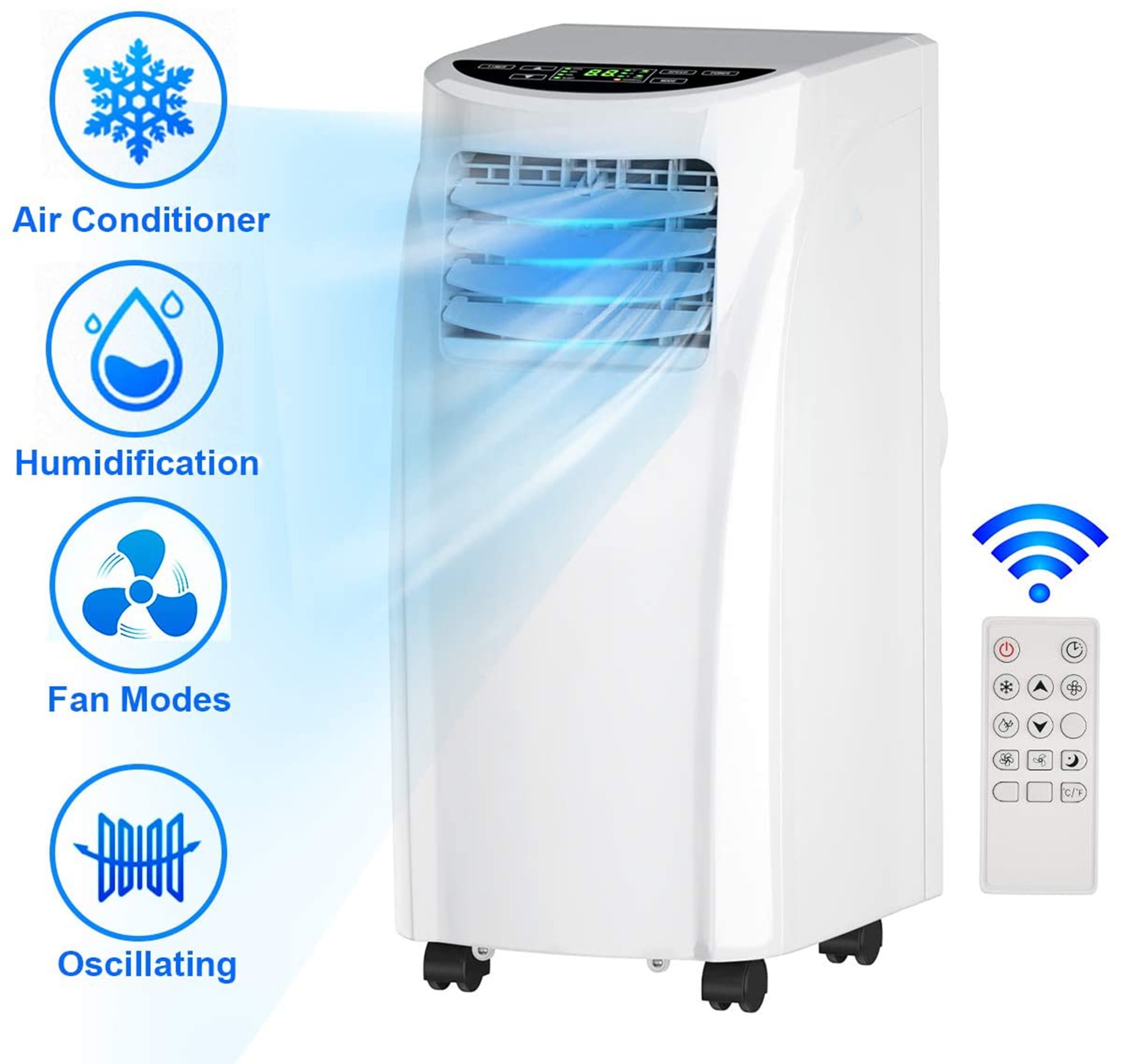 Gymax 3-in 1 Portable Air Conditioner Cooler Fan Dehumidifier 8000BTU with Wheels