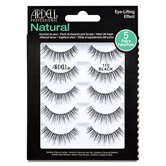 Pestañas postizas Ardell Naturales 110 Negras, 1 paquete (5 pares)