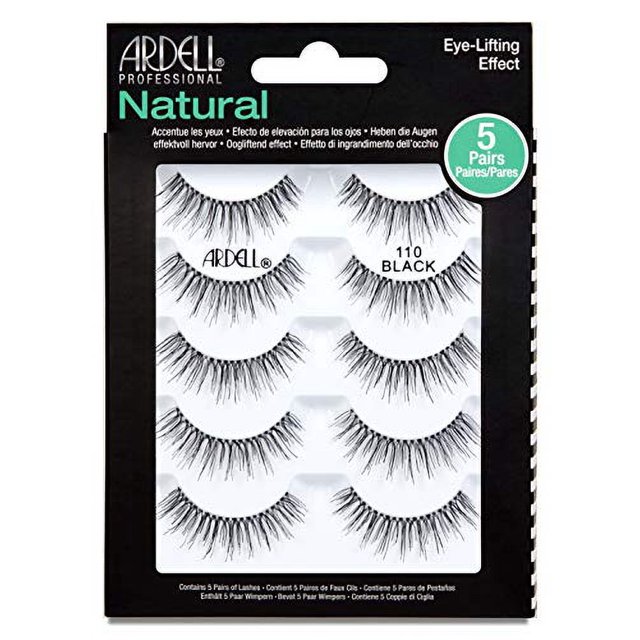 Pestañas postizas Ardell Naturales 110 Negras, 1 paquete (5 pares)