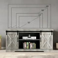 thumbnail image 4 of Emorefun 59" Farmhouse Sliding Barn Door TV Stand for TVs up to 65", Rustic Gray, 4 of 8