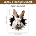 thumbnail image 2 of 3D Breakthrough Easter Bunny Wall Stickers, Realistic Peeking Rabbit Wall decals with torn-Edge design, for Home Room, Party decorations, Spring Holiday Themed interior Styling,, 2 of 8